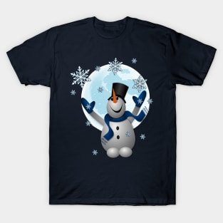 Snowman Winter Lover Snowflakes T-Shirt